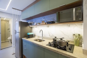 Apartment | Private kitchen | Fridge - Composite Moema (São Paulo)