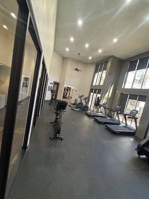 Stay fit and active in our well-equipped gym with a range of exercise machines.