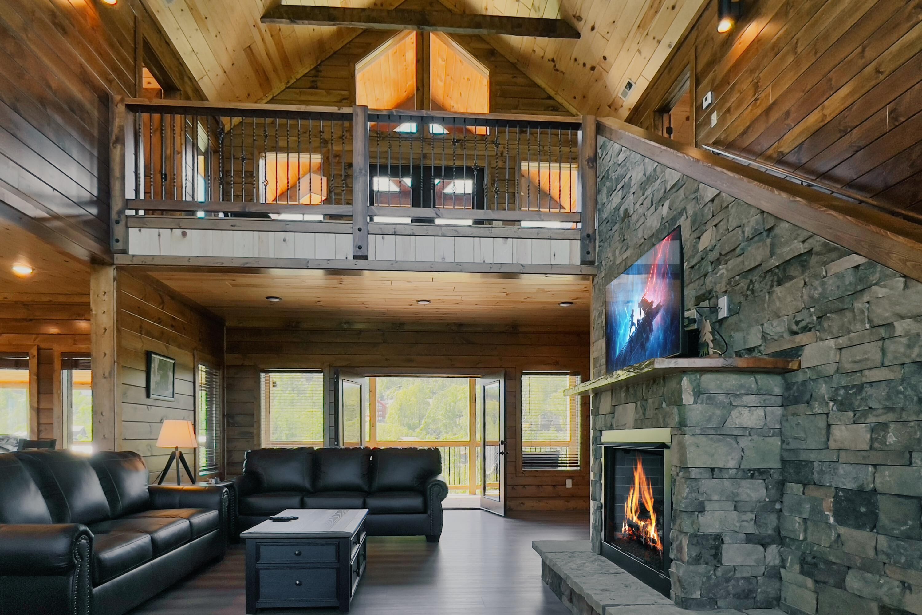 Smart TV, fireplace, video games