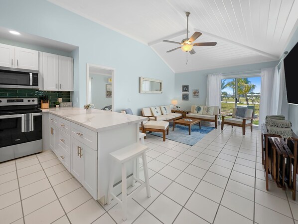 Interior - Golf Cart Included, Acklins Villa, Treasure Cay, Bahamas, 100 yards from beach (Treasure Cay)