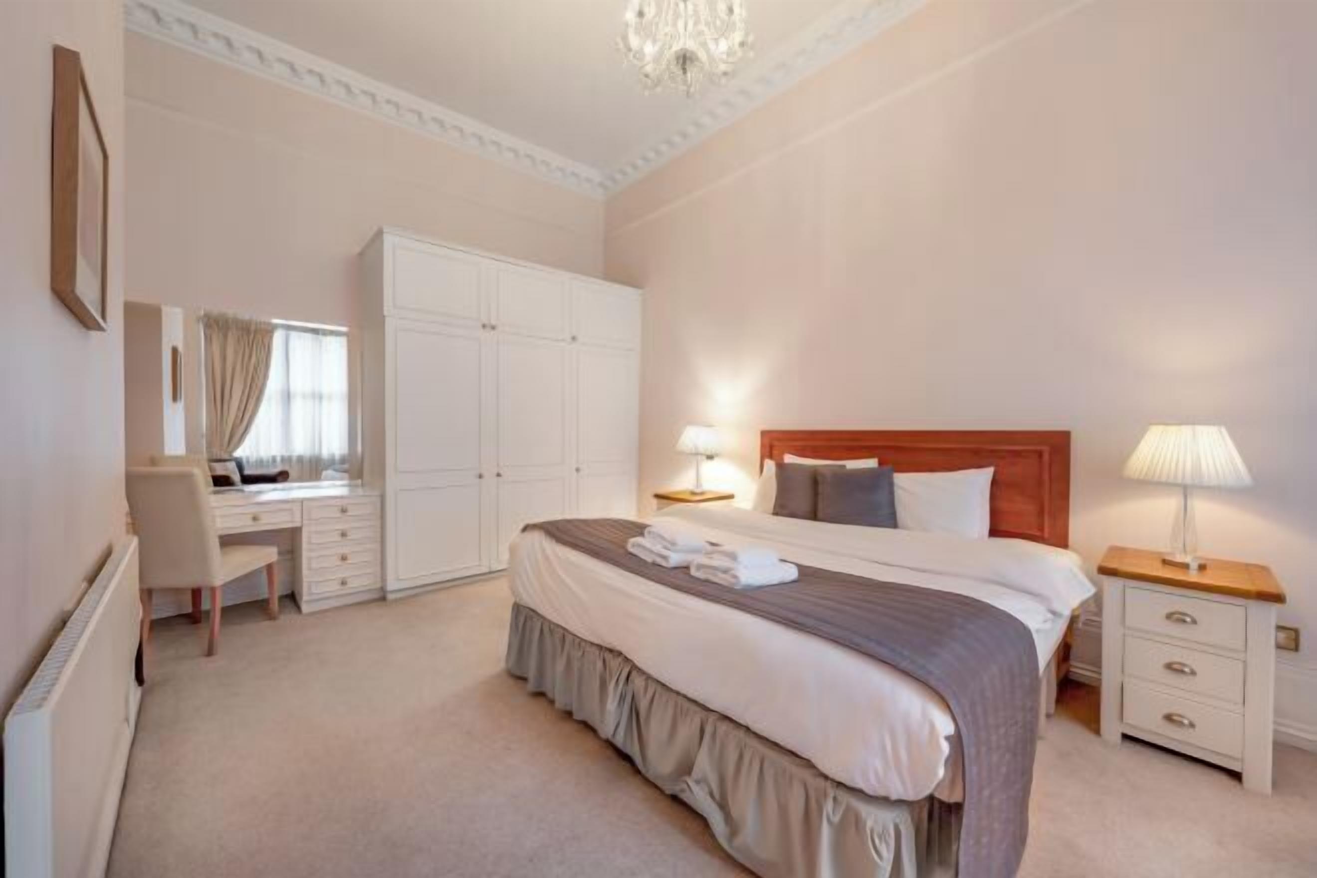 Desk, blackout curtains, iron/ironing board, free WiFi