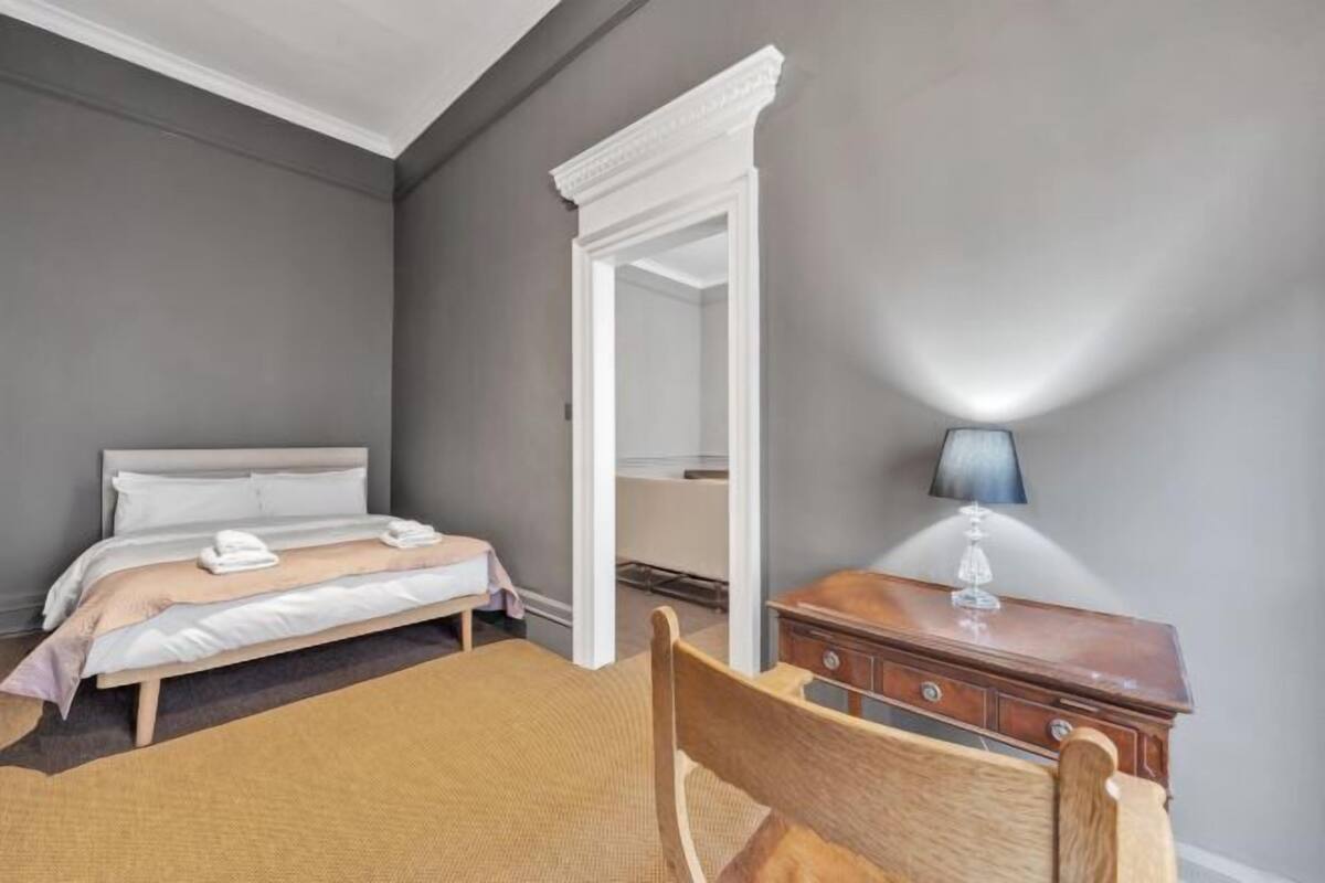 Desk, blackout curtains, iron/ironing board, free WiFi