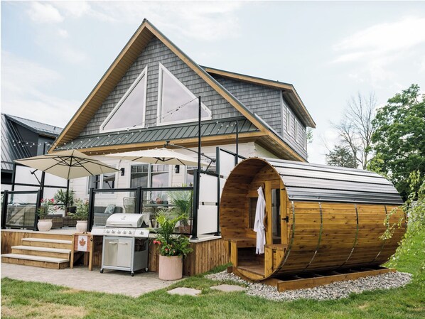 Exterior - Mediterranean Escape: Cabin 4, Renovation Resort Season 1 Winner! (Campbellford)