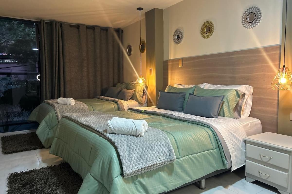 Premium bedding, down duvets, memory-foam beds, individually furnished