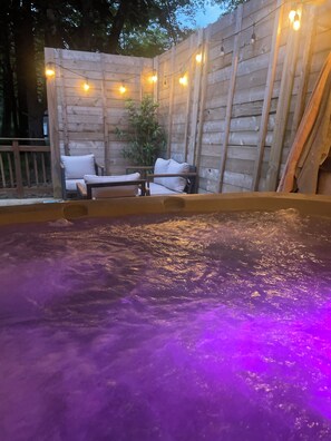 Terrace/patio - Cozy Bethel Cabin Retreat with Private Hot Tub  (Smallwood)