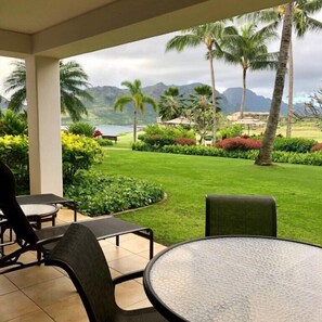 Outdoor dining - Lihue | Family Island Retreat | Pool + Golf | 2BR Condo (Kauai)