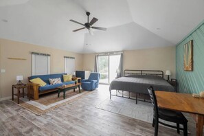 2 bedrooms, desk, iron/ironing board, travel crib