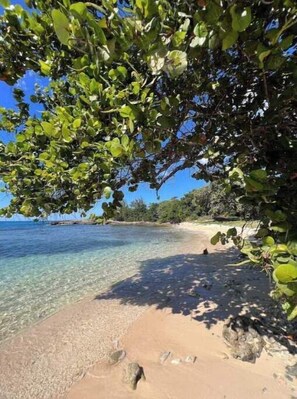 Sur la plage, chaise longue, serviettes de plage