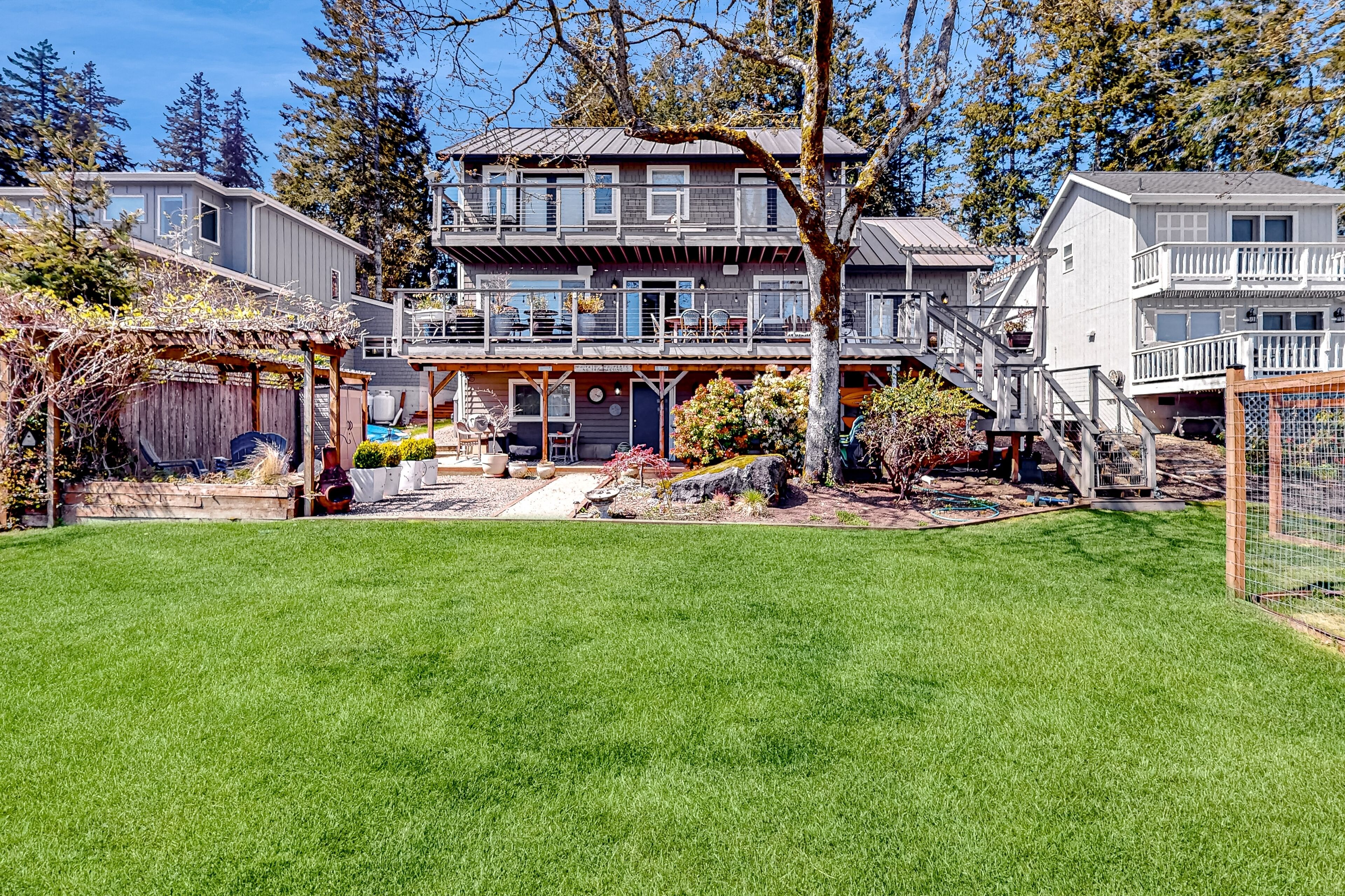 Waterfront home on Case Inlet with private beach, Mt. Rainier view & 2 decks