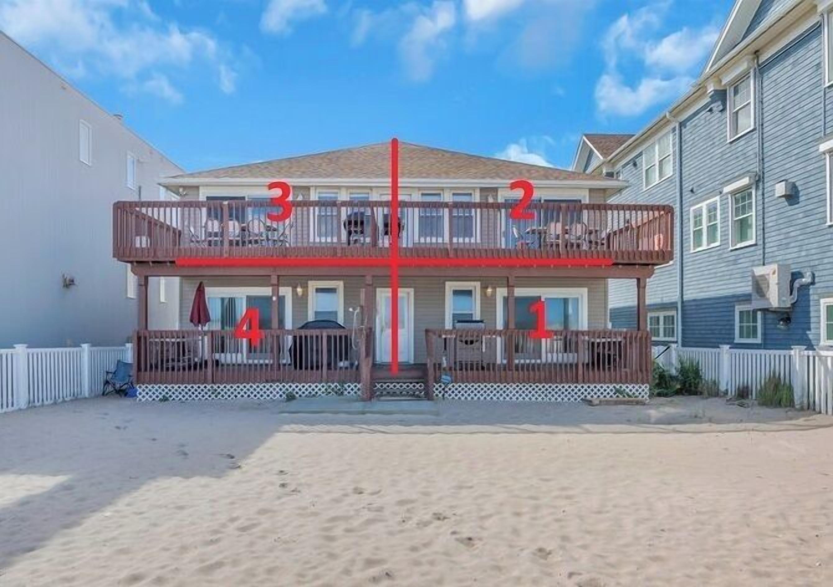 OCE1309-10BR - Rent this entire 4-Family Oceanfront! Sleeps up to 20! 10BR 4ba