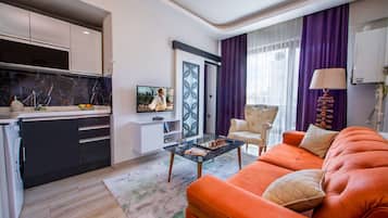 Klassiek appartement, uitzicht op de stad | Lakens van Egyptisch katoen, luxe beddengoed