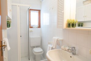 Dusche, Haartrockner, Bidet, Handtücher