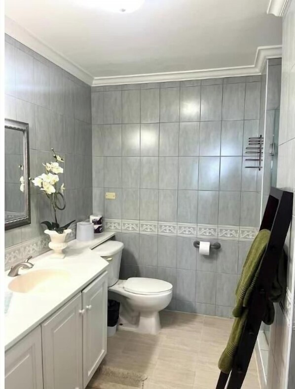 Towels, soap, toilet paper
