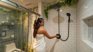 Hair dryer, towels
