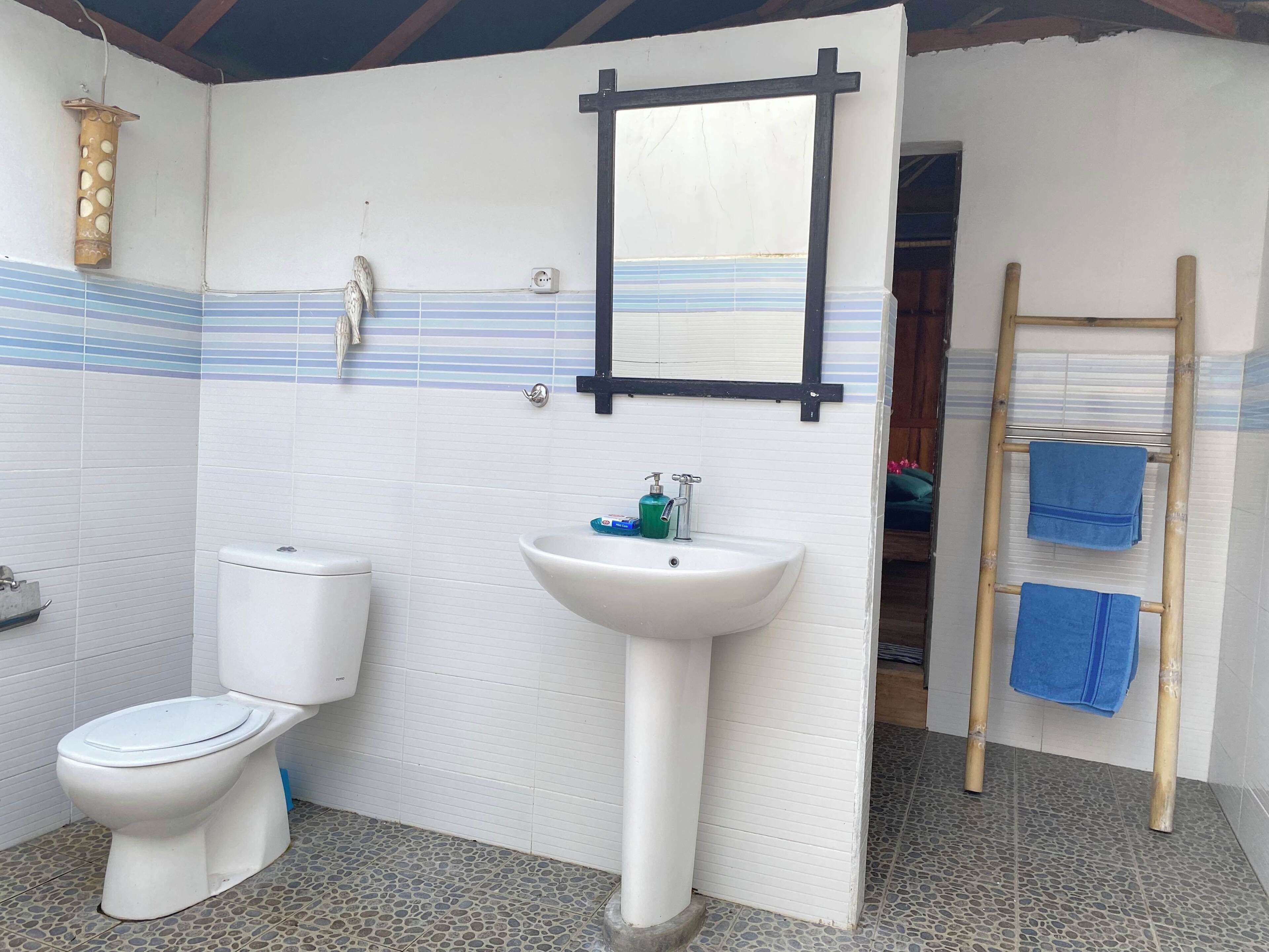 Comfort Room, Private Bathroom, Ocean View | Bathroom | Rainfall showerhead, towels