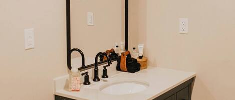 Towels, soap, shampoo, toilet paper