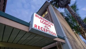 A sign for Burswood Lodge & Reception. - Spacious & Cosy self-contained 1 bedroom apartment
 (Rivervale)