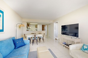 TV, foosball - Oceanfront condo with beach access, indoor/outdoor pools, movie theater, & sauna (Ocean City)