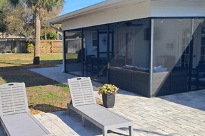 Terrace/patio - Pet-Friendly Palm Harbor Home w/ Fenced Yard, Bikes, Games & Near Downtown, Beaches & Pinellas Trail (Palm Harbor)
