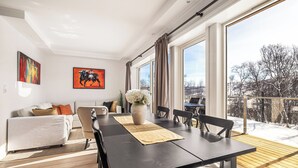 Leilighet med fjellutsikt 3 soverom, 6 personer (Sengetøy og håndklær er ikke inkludert) | Living area - Gullstein (Hol)