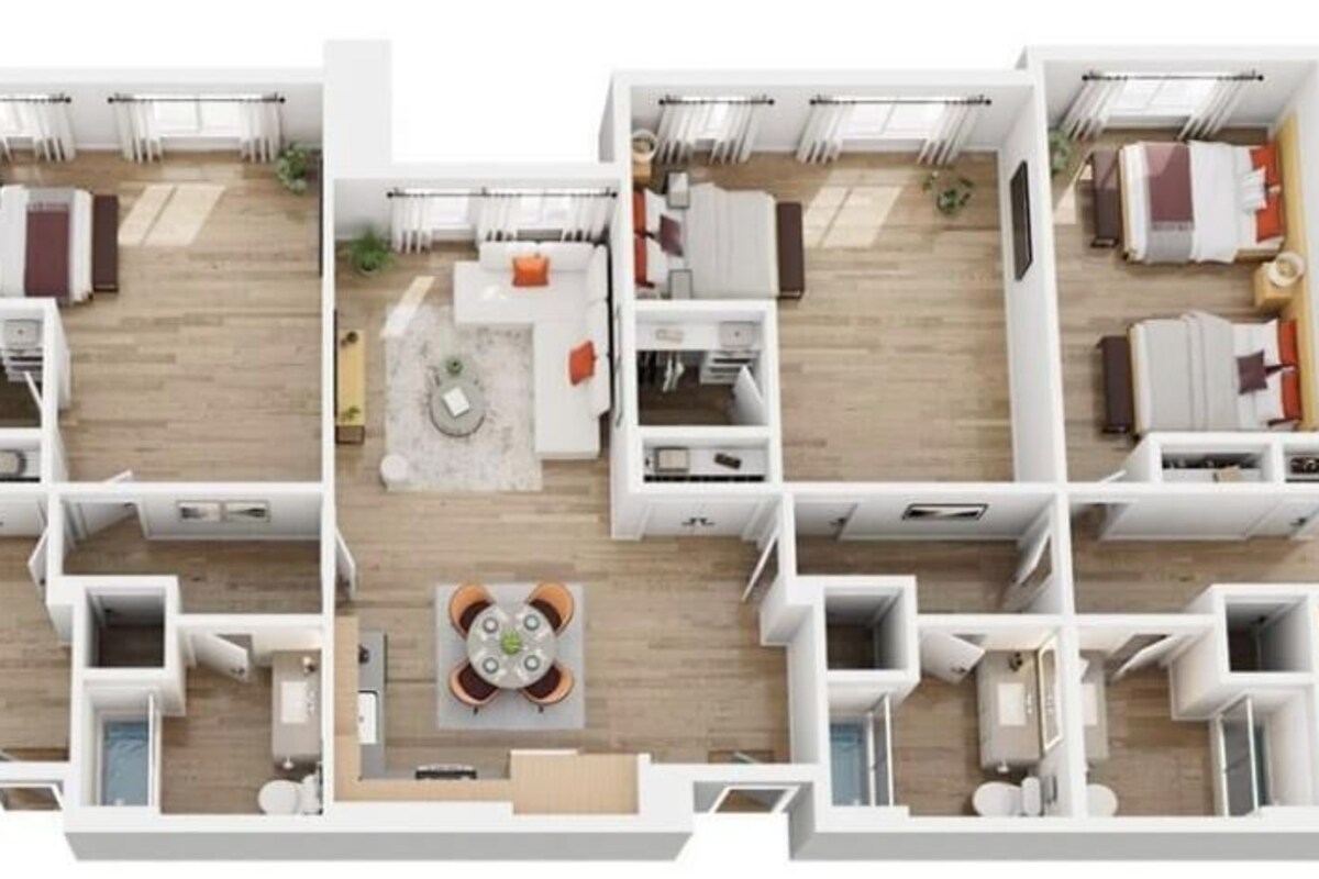 Six Bedroom Residence | 低過敏寢具、客房內保險箱、筆電工作空間、遮光布/窗簾