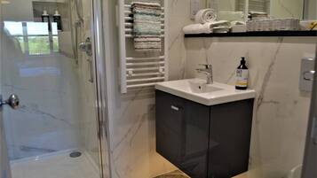 Free toiletries, hair dryer, towels, soap