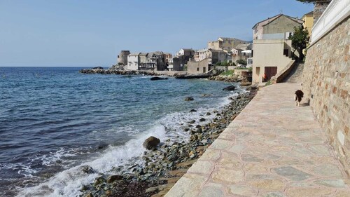 Magnifique vu mer deux chambres jardin ombragé balcon à 5 min à pieds de la mer