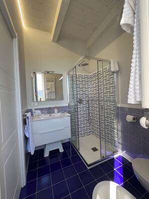 Dusche, Haartrockner, Bidet, Handtücher