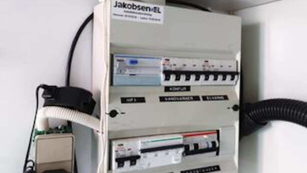 A control panel with multiple switches and labels, including 'JakobsenEL' and 'VANHOE'. - 4 Person Holiday Home in Hemmet (Hemmet)
