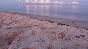 A beach with a sandy shore and calm water reflecting clouds. - 6 Person Holiday Home in Vaeggerlose (Vaeggerlose)