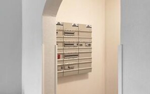 A wall-mounted electrical panel with multiple switches and indicators. - 4 Star Holiday Home in Ulfborg (Ulfborg)