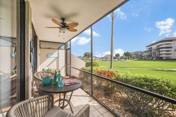 Terrace/patio - Walkout Condo | Beach Access, Pool & Pickleball (Marco Island)