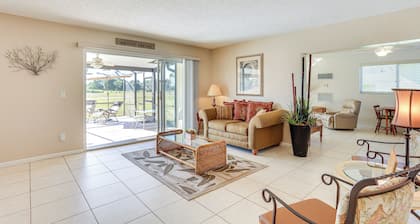 Sunny Port St Lucie Home: Lanai & Golf Course View