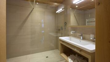 Douche, sĂšche-cheveux, papier toilette