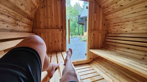 Sauna - Luxury Forest Retreat: Outdoor Sauna & Plunge Tubs (Hammondsport)