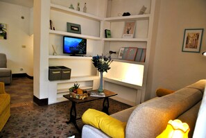 บ้านพัก, 1 ห้องนอน, สูบบุหรี่ได้, เตาผิง | ห้องนั่งเล่น