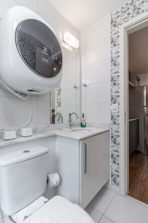 Shower, hair dryer
