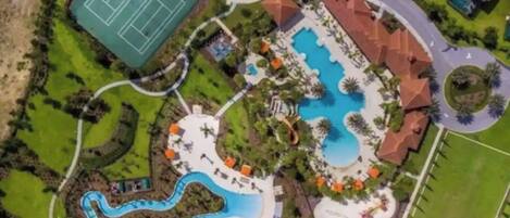 Outdoor pool, a heated pool