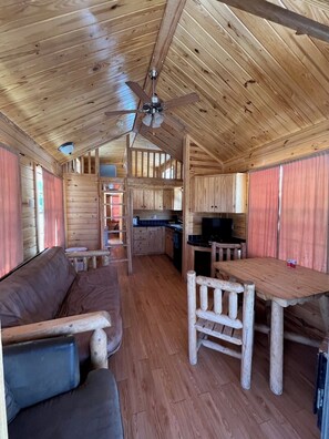 TV, fireplace - Cabins by Panguitch Lake: Where Rustic Charm Meets Amazing Fishing! (Panguitch)
