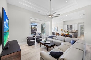 Living area - 2024 Monsterrat Model Waterfront Home With lap Pool (Marco Island)