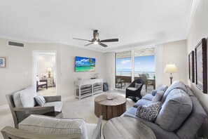 Condo, 1 King Bed (Beachfront condo with views, pools an) | Living area - Beachfront Condo With Views, Pools and Pickleball (Marco Island)
