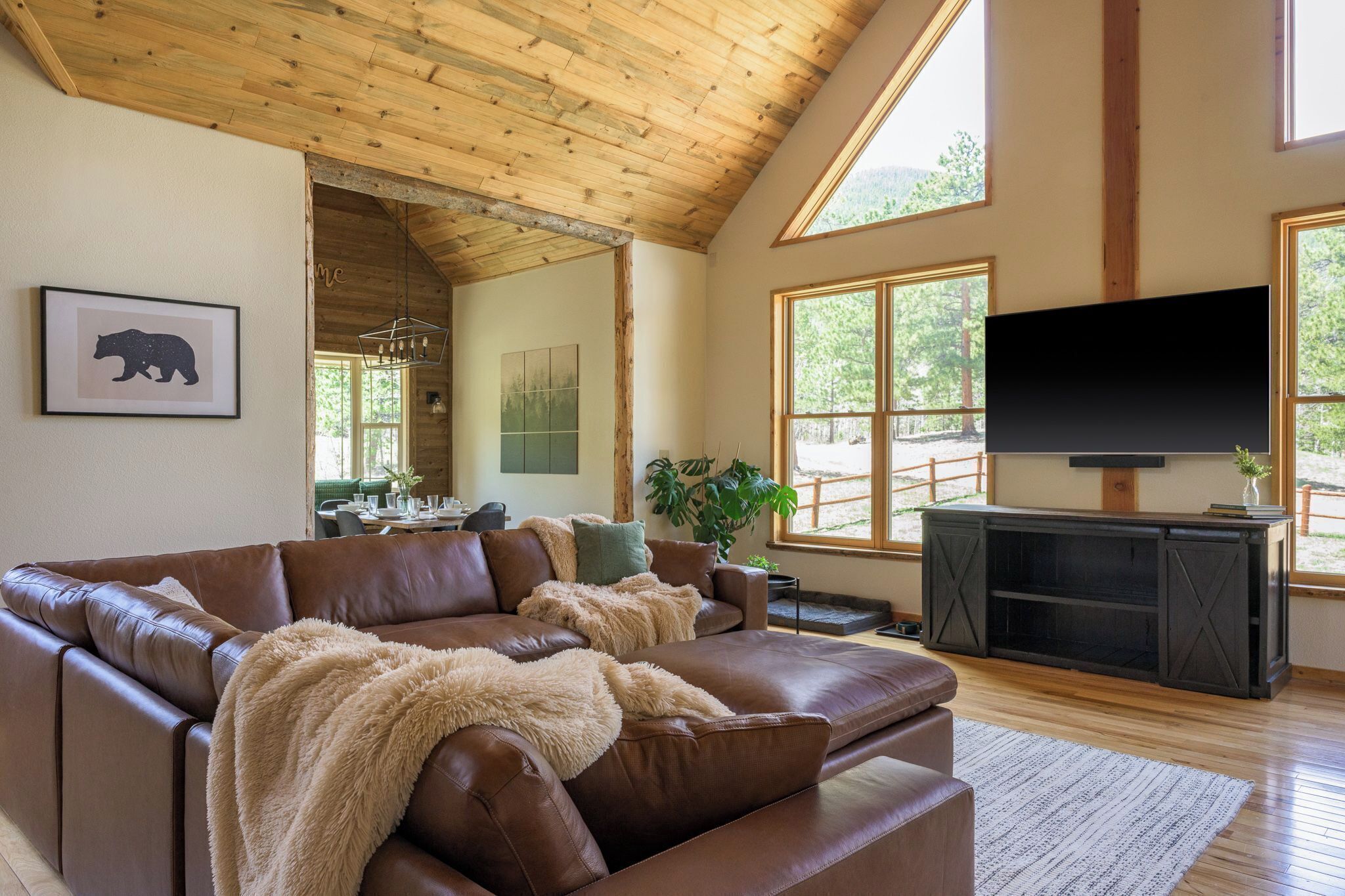 TV connectée, cheminée, baby-foot, livres