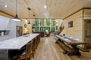 Dining - BRAND NEW! 3 Bedroom 3.5 Bath, Sauna, Hot Tub, Inside & Out Fireplaces! Playground. (Broken Bow)