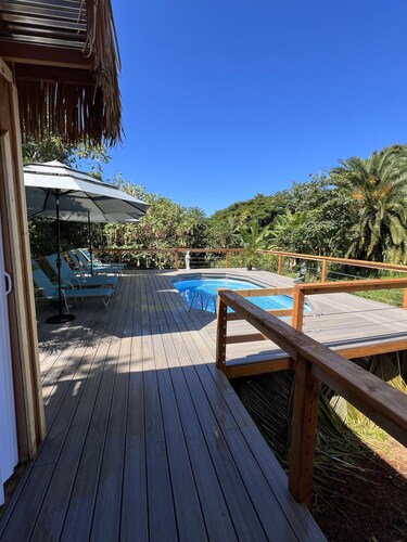 Jungle Geodome with private bathroom, deck, and garden.
