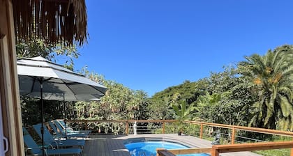 Jungle Geodome with private bathroom, deck, and garden.