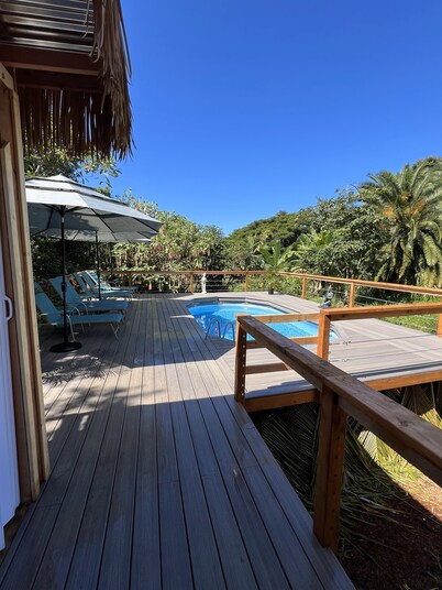 Jungle Geodome with private bathroom, deck, and garden.
