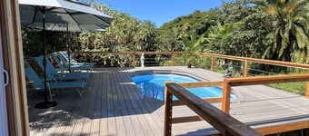 Jungle Geodome with private bathroom, deck, and garden.