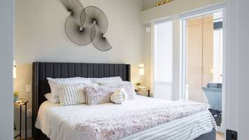 1 bedroom, desk, iron/ironing board, travel cot