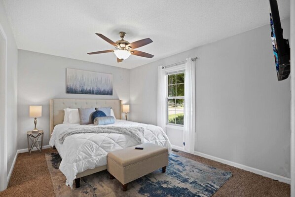 3 bedrooms, iron/ironing board, travel cot, WiFi