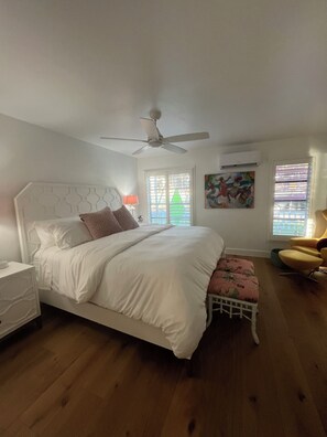 1 bedroom, desk, iron/ironing board, travel crib